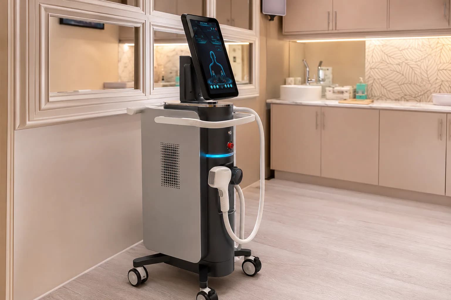 ESCLARE 4D diode laser device visual in a prepared treatment room