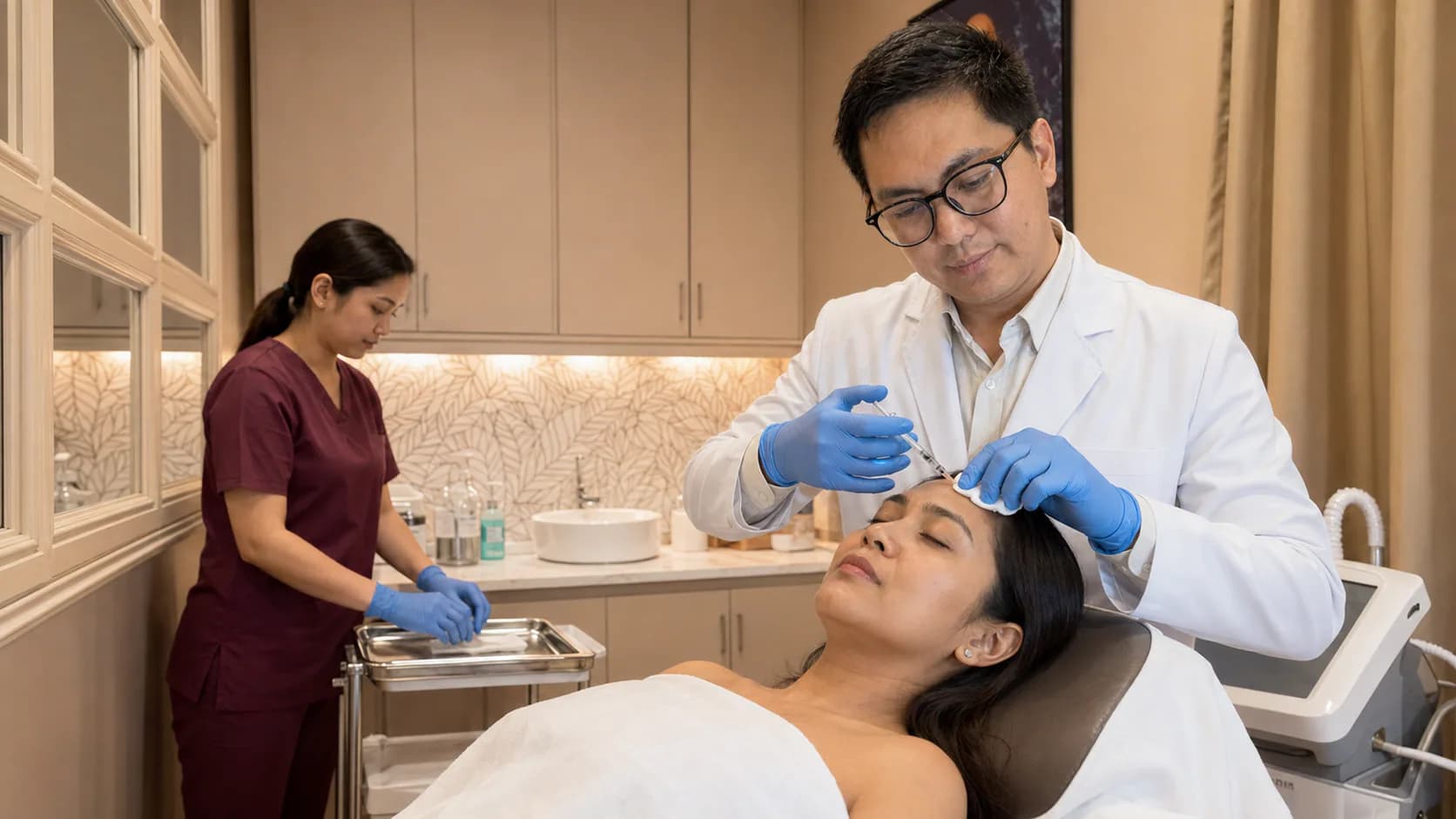 ESCLARE doctor performing an anti-wrinkle injectable treatment